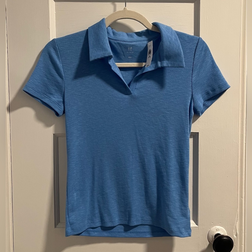 GAP Fitted Blue Polo Shirt